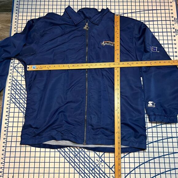 Amsterdam Admirals Windbreaker Starter Jacket Size XL Blue Full Zip Chest Logo - Picture 8 of 8